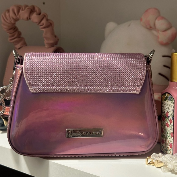 Aldo x Barbie Pink Sequin Heart-Detail Shoulder Bag - Picture 4 of 5